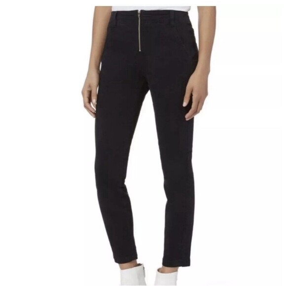 A.L.C 8 Washed Black Quintin Stretch Cotton Front Zip Slim Pants Moto Minimalist - Picture 11 of 16